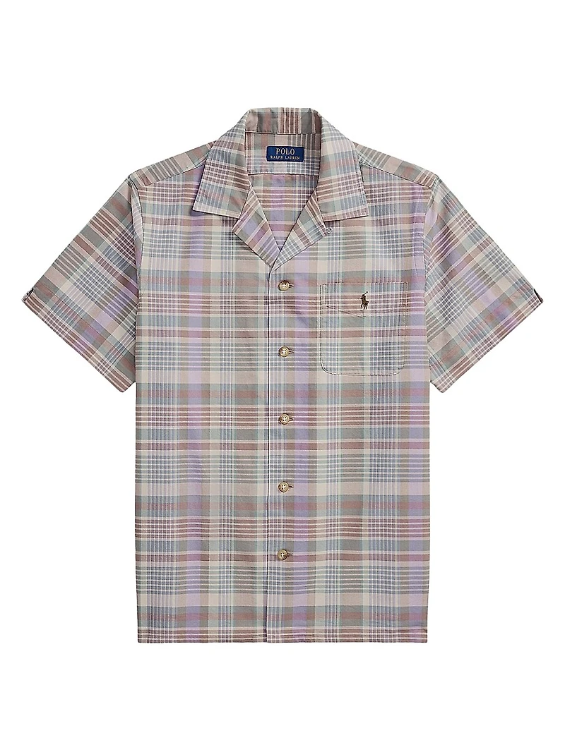 Classic Oxford Plaid Short-Sleeve Shirt
