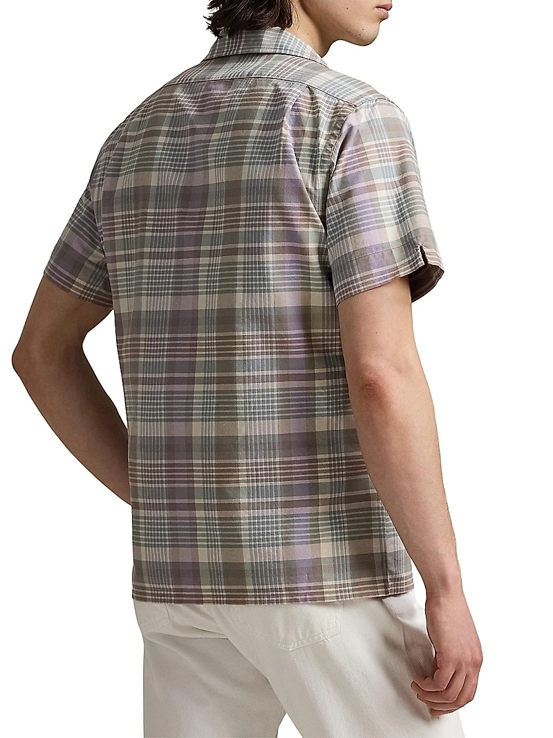 Classic Oxford Plaid Short-Sleeve Shirt