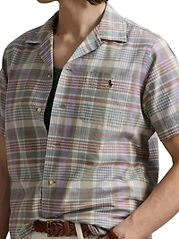 Classic Oxford Plaid Short-Sleeve Shirt