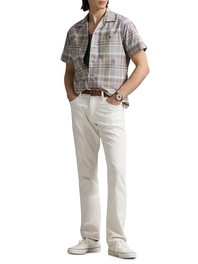 Classic Oxford Plaid Short-Sleeve Shirt