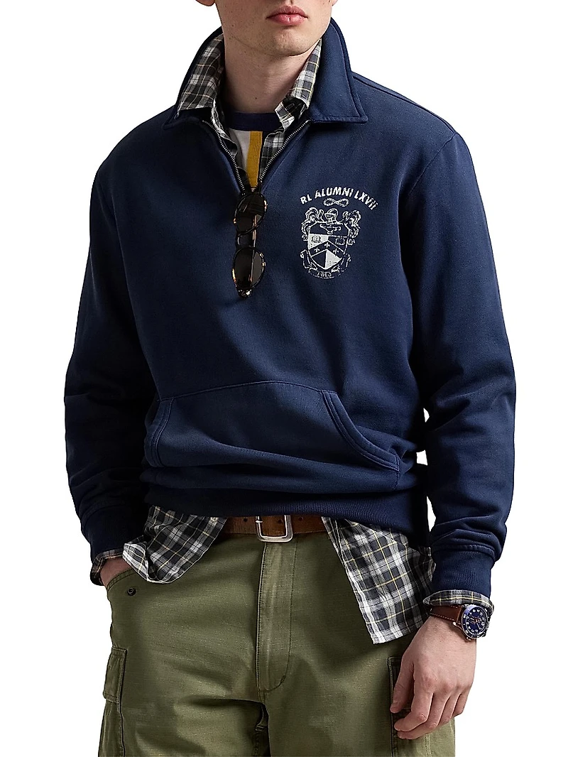 Fleece Half-Zip Collared Pullover