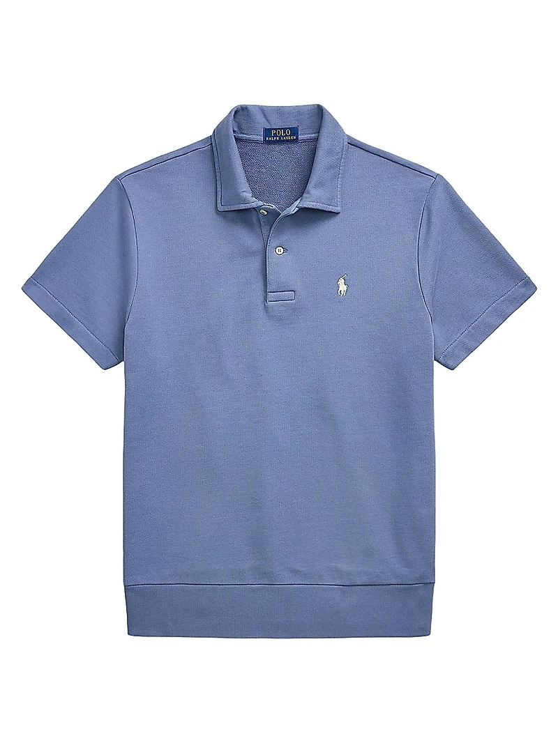 Loopback Fleece Polo-Collar Sweatshirt