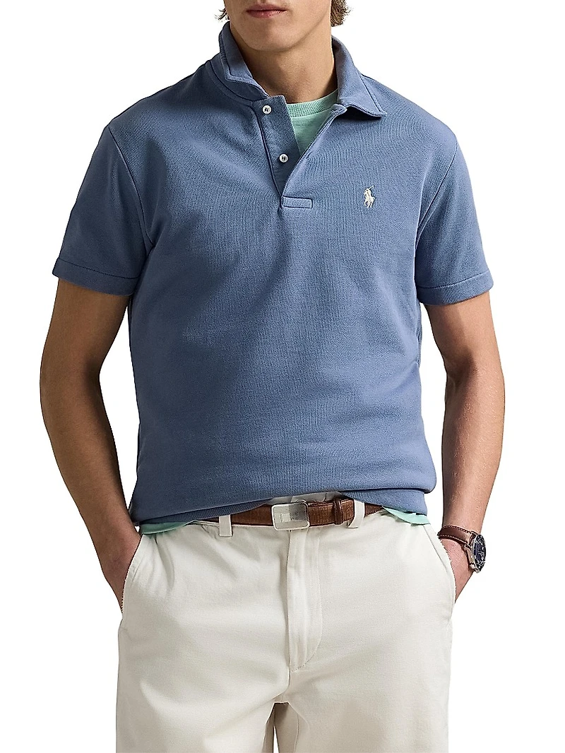 Loopback Fleece Polo-Collar Sweatshirt