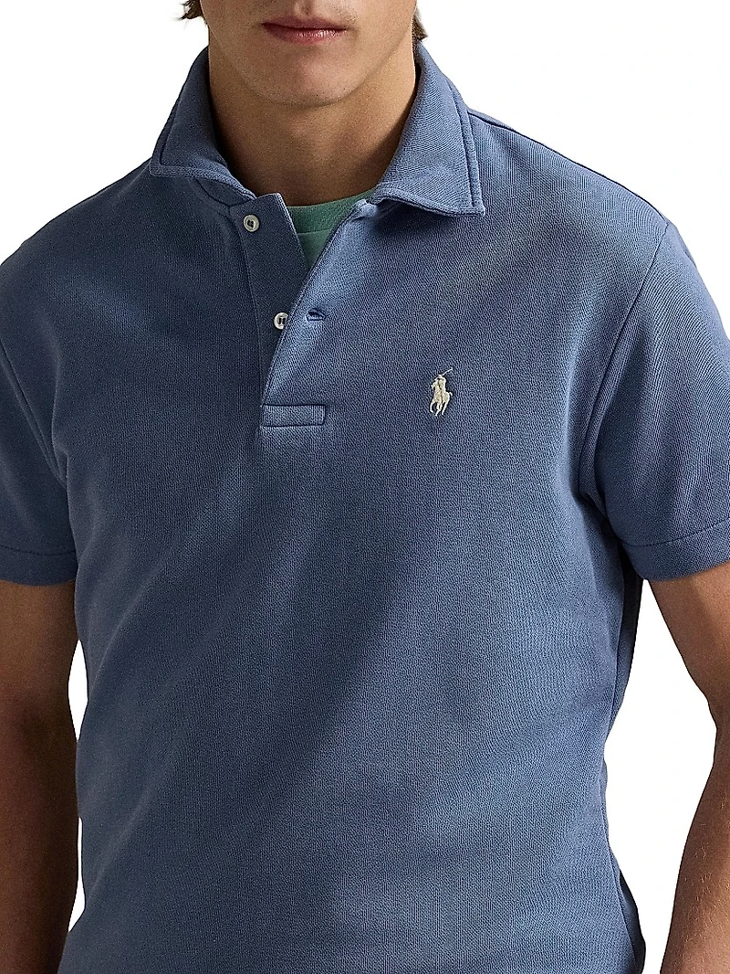 Loopback Fleece Polo-Collar Sweatshirt