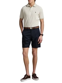 Classic-Fit Striped Mesh Polo Shirt