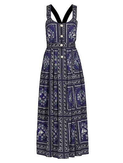Cleo Printed Cotton Maxi Dress