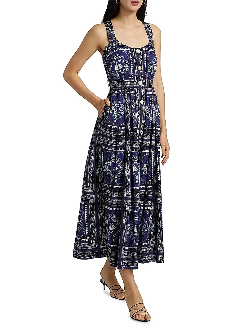 Cleo Printed Cotton Maxi Dress