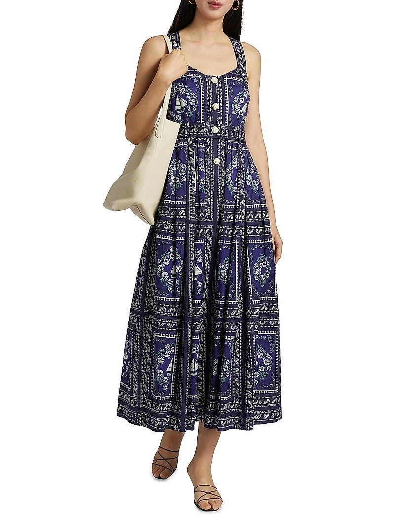 Cleo Printed Cotton Maxi Dress