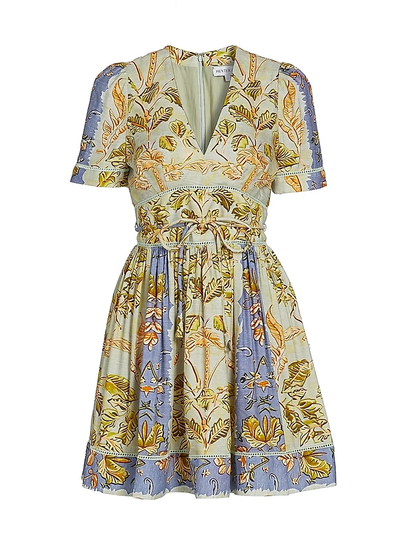 Roan Printed Linen-Blend Minidress