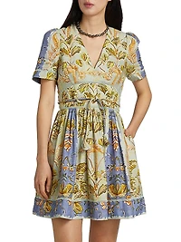 Roan Printed Linen-Blend Minidress