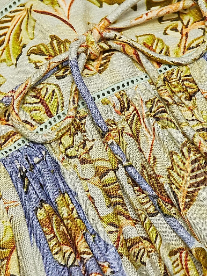 Roan Printed Linen-Blend Minidress