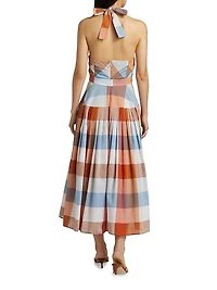 Lennon Plaid Cotton Midi-Dress