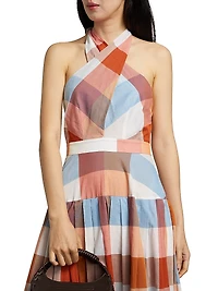 Lennon Plaid Cotton Midi-Dress