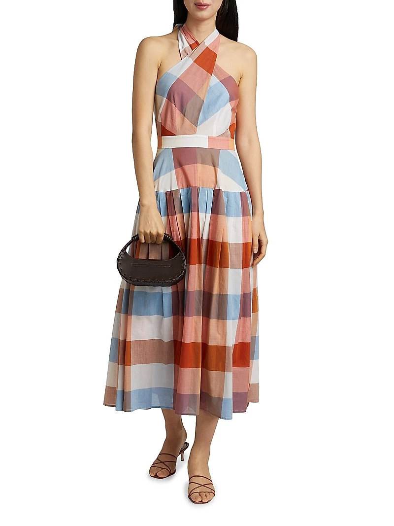 Lennon Plaid Cotton Midi-Dress