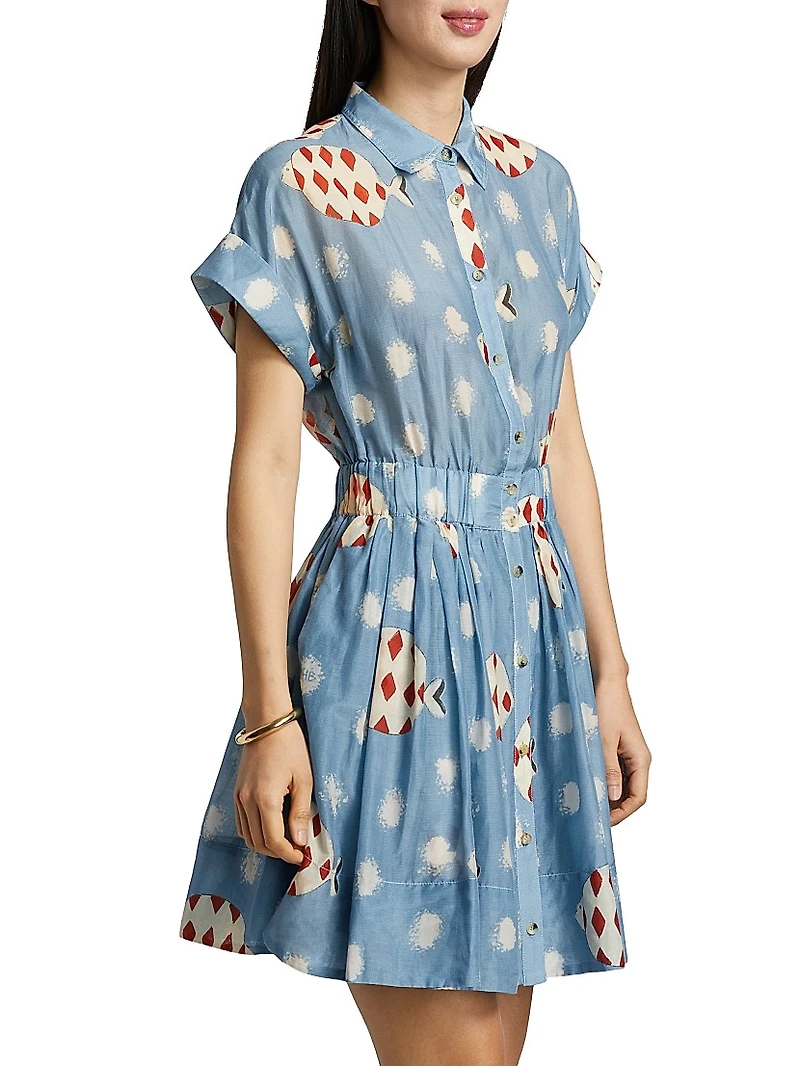 Howard Printed Silk-Cotton Mini-Shirtdress