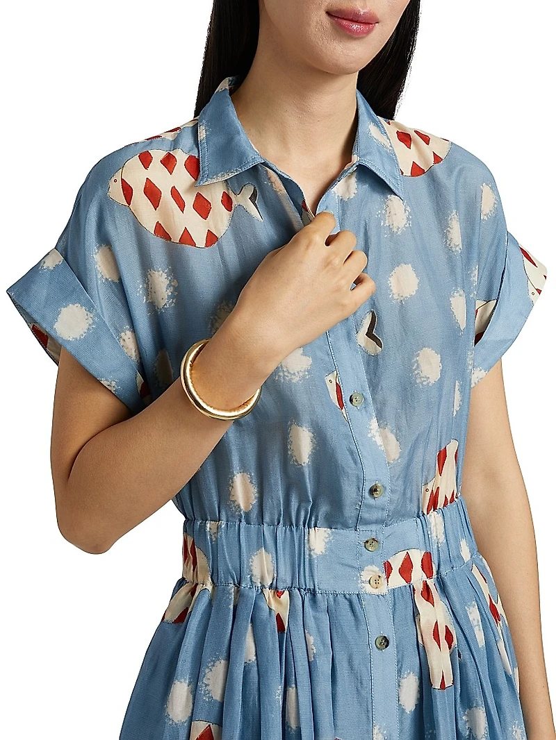 Howard Printed Silk-Cotton Mini-Shirtdress