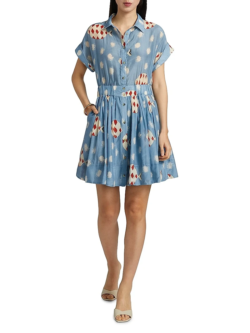 Howard Printed Silk-Cotton Mini-Shirtdress