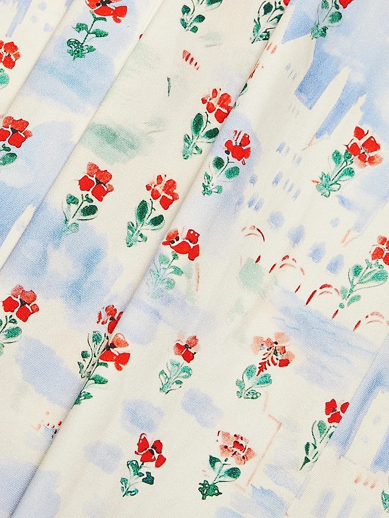 Coolidge Floral Stretch Cotton Midi-Skirt