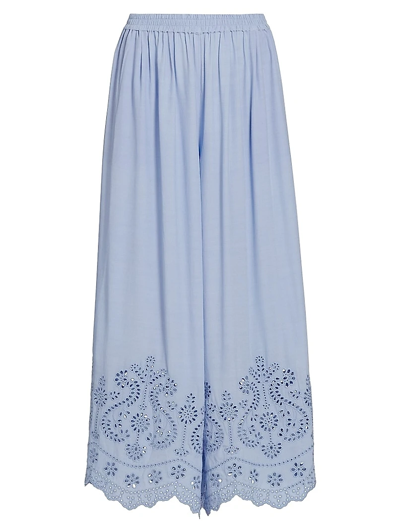 Heron Eyelet Wide Leg Pants