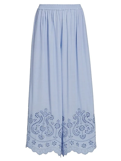 Heron Eyelet Wide Leg Pants