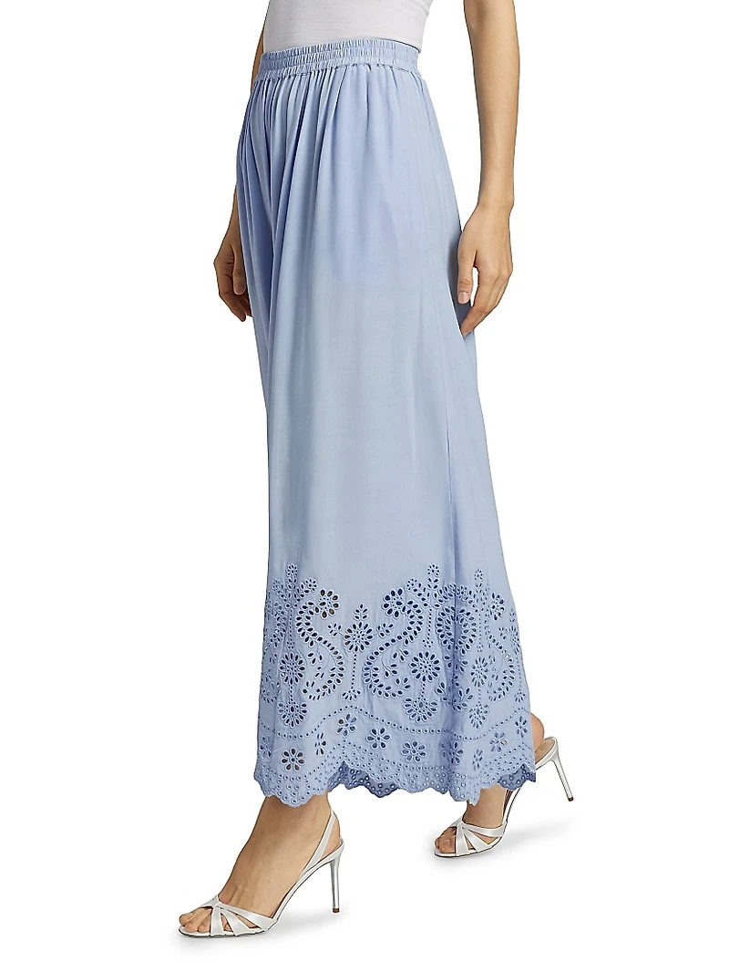 Heron Eyelet Wide Leg Pants