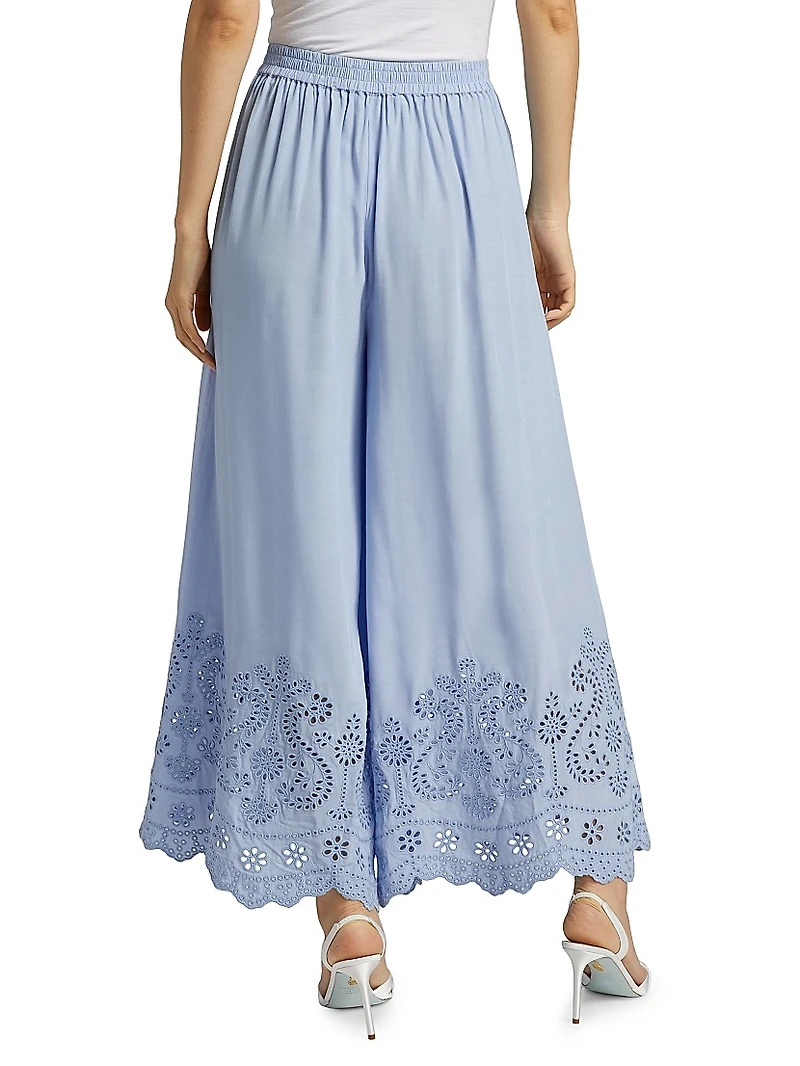 Heron Eyelet Wide Leg Pants