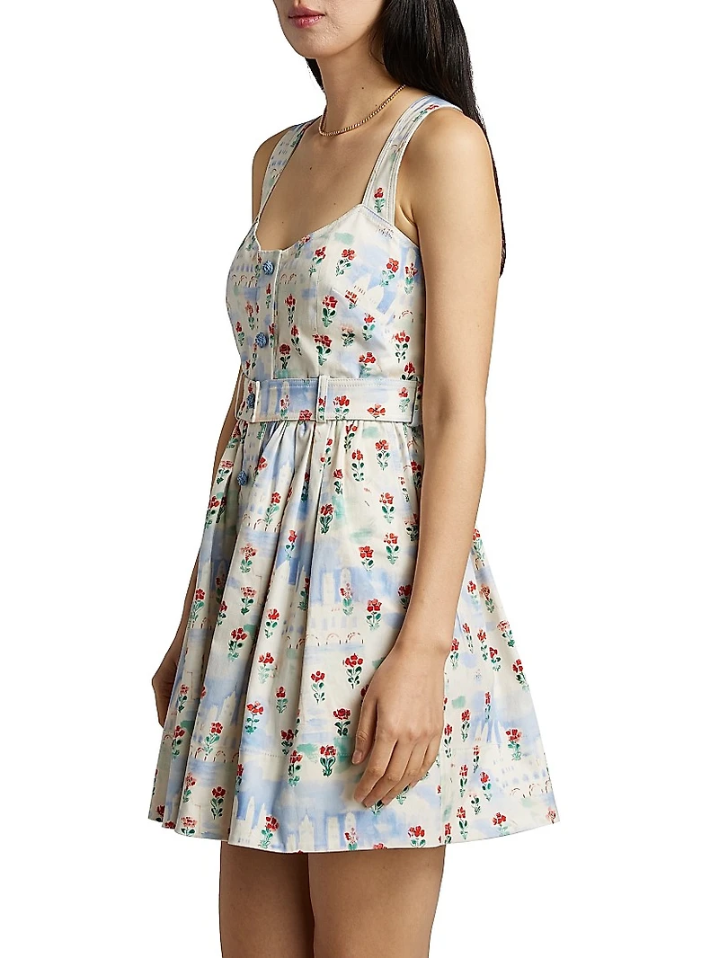 Eileen Floral Stretch Cotton Minidress