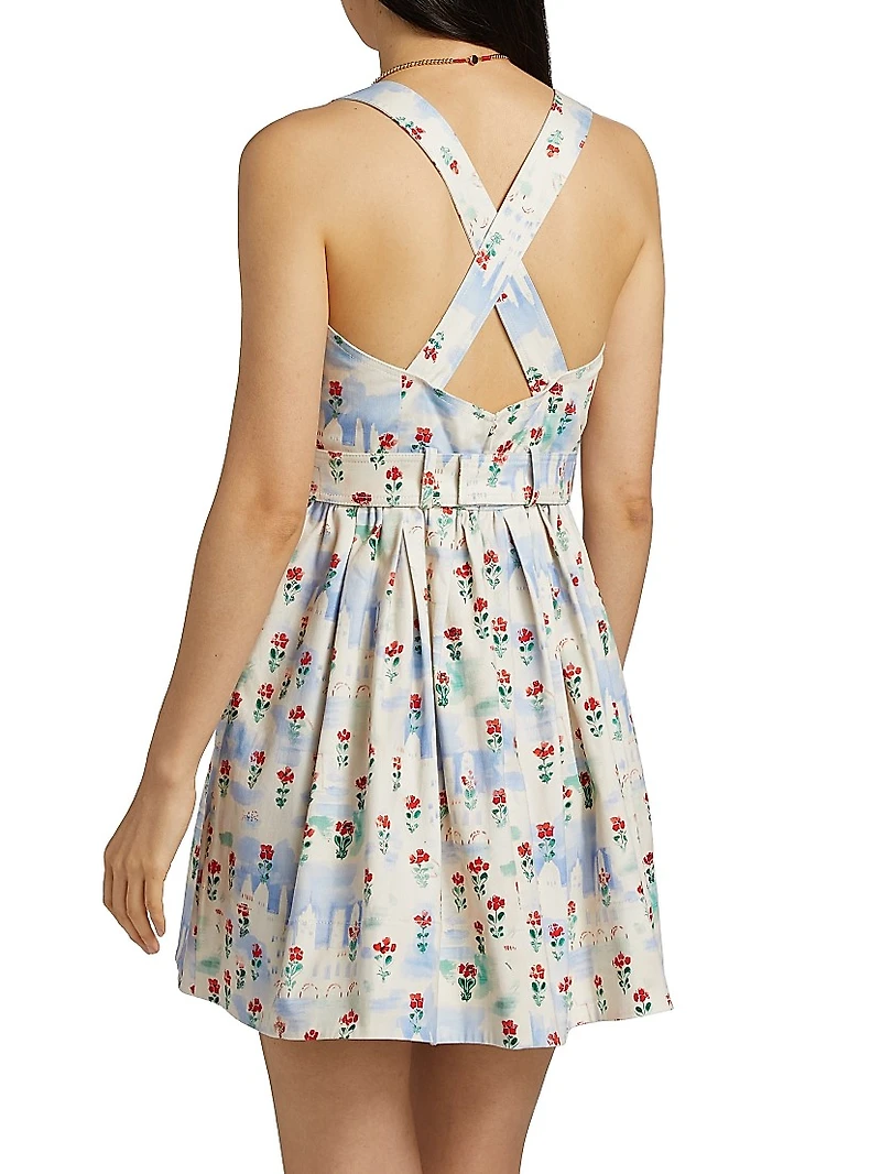 Eileen Floral Stretch Cotton Minidress
