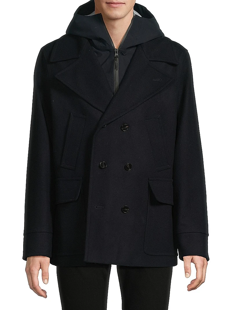 Fiorentina Wool Blend Regular-Fit Peacoat