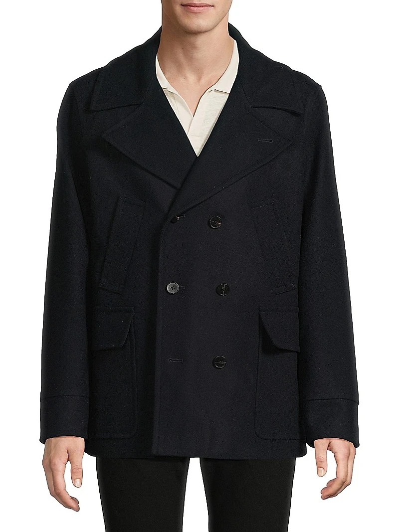 Fiorentina Wool Blend Regular-Fit Peacoat