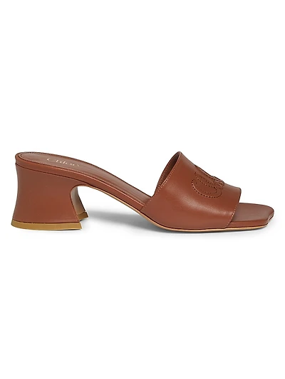 Soleil Leather 55MM Heeled Mules