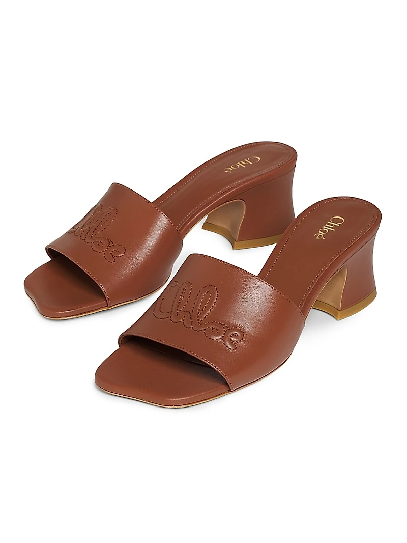 Soleil Leather 55MM Heeled Mules