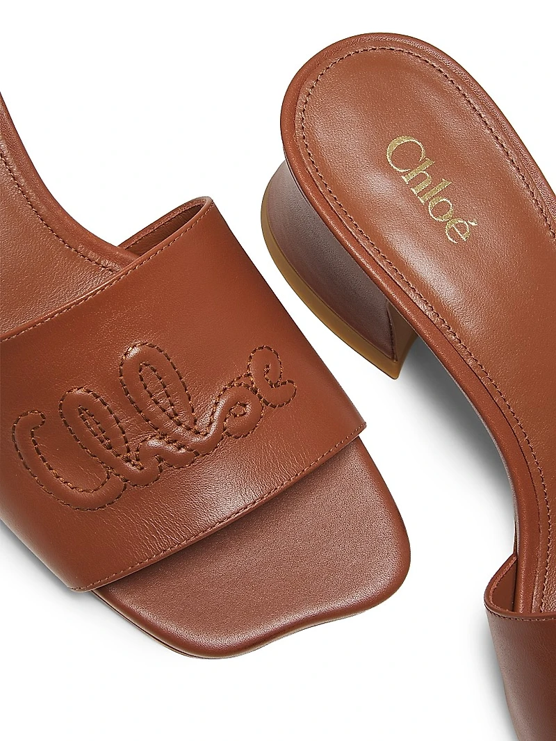 Soleil Leather 55MM Heeled Mules