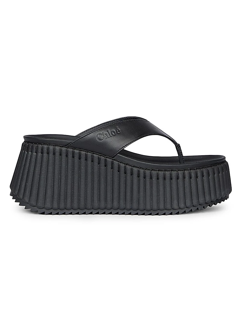 Nama Leather Wedge Sandals