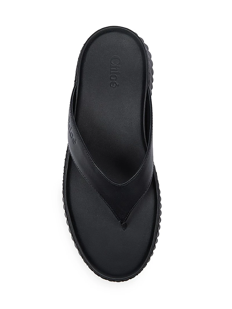 Nama Leather Wedge Sandals