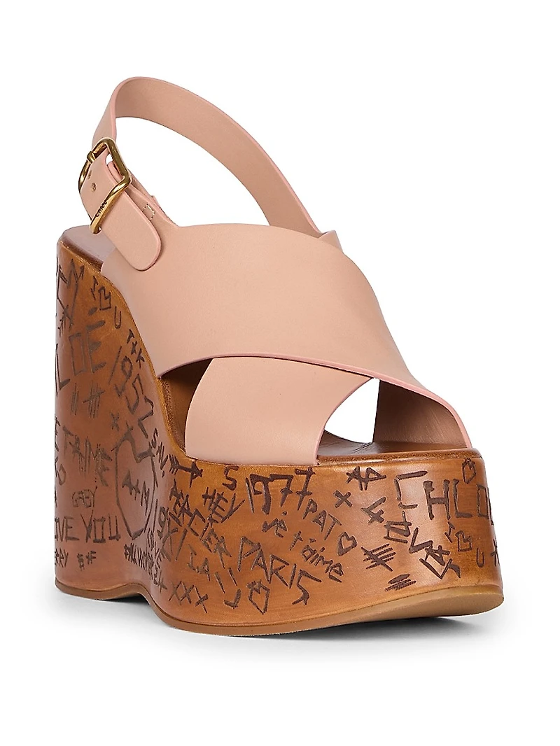 Maxime Leather Wedge Sandals
