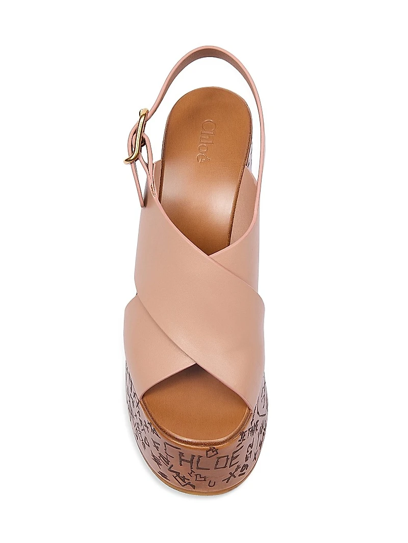 Maxime Leather Wedge Sandals