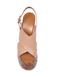 Maxime Leather Wedge Sandals