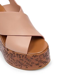Maxime Leather Wedge Sandals