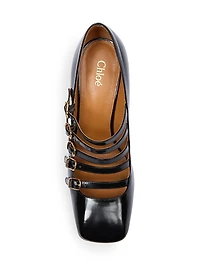 Janis Buckled Leather Pumps