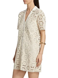 Carmel Crochet Cotton Shirtdress