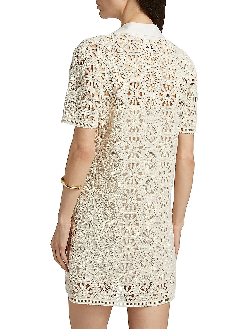 Carmel Crochet Cotton Shirtdress