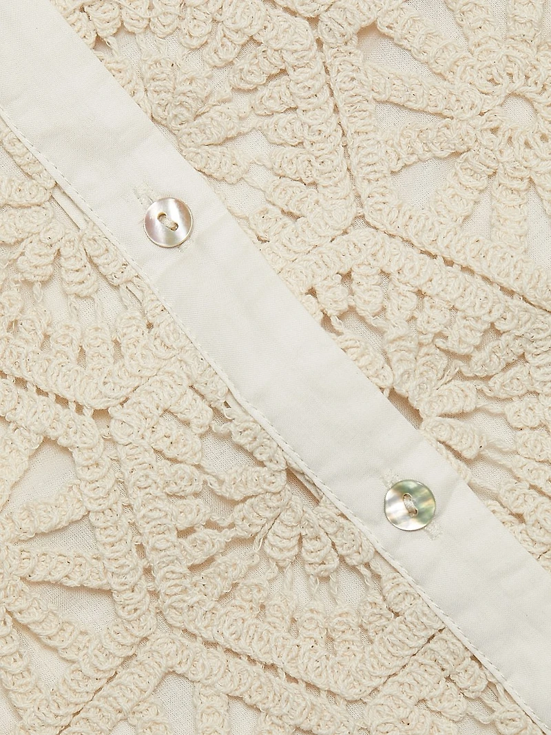 Carmel Crochet Cotton Shirtdress