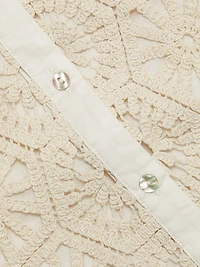 Carmel Crochet Cotton Shirtdress