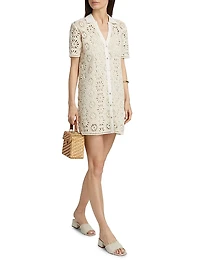 Carmel Crochet Cotton Shirtdress