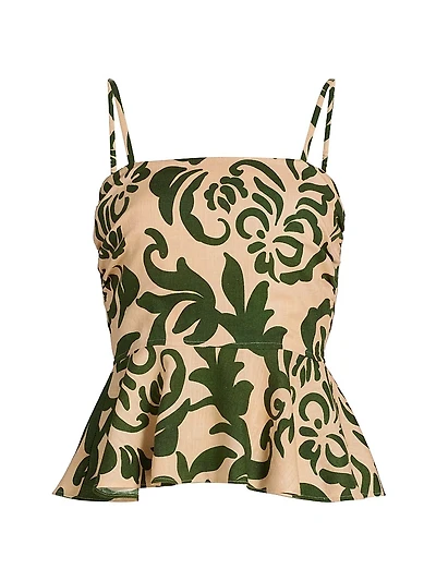 Trista Printed Peplum Top