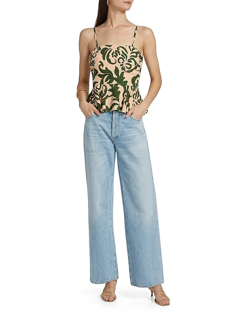 Trista Printed Peplum Top