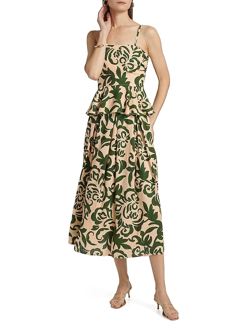 Trista Printed Peplum Top