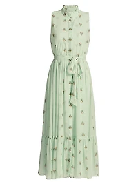 Thebez Printed Chiffon Sleeveless Midi-Dress