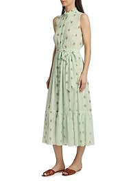 Thebez Printed Chiffon Sleeveless Midi-Dress